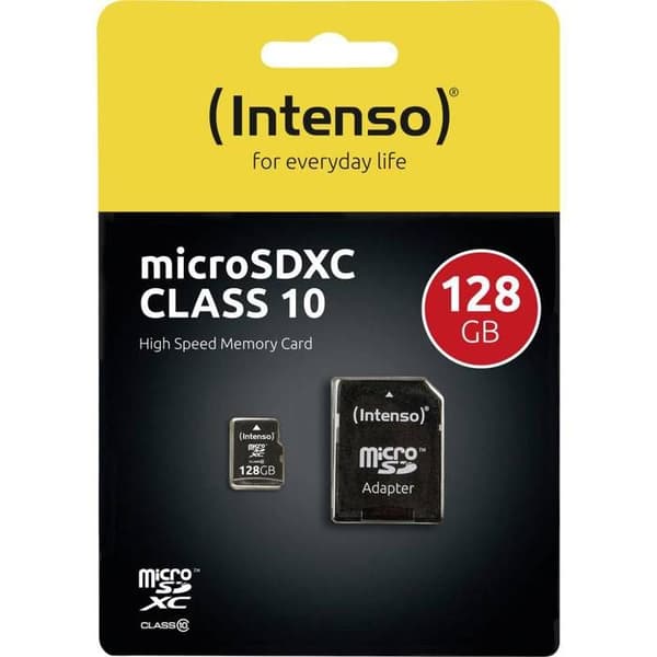 Intenso Carte microSDXC 128 GB Klass 10 med SD-adapter