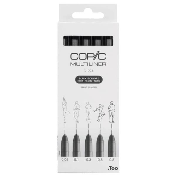 Copic - Copic Multiliner set om 5 SVART