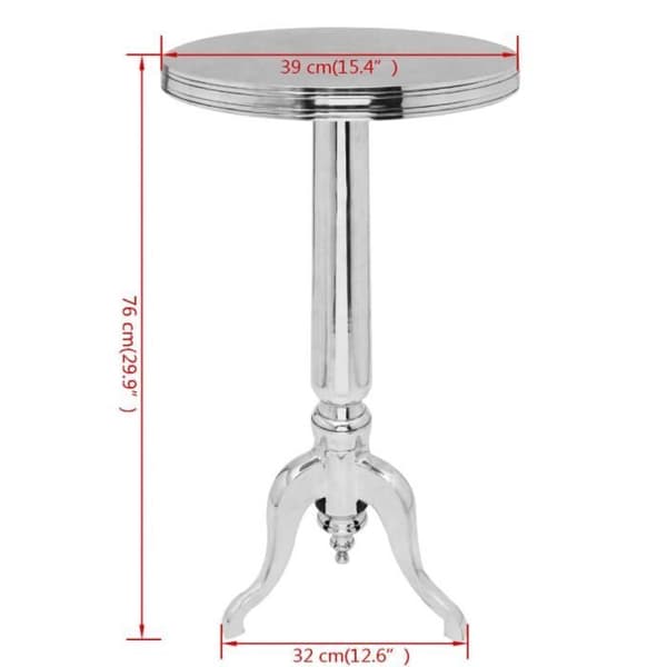 vidaXL Rundt sidobord Aluminium Silver