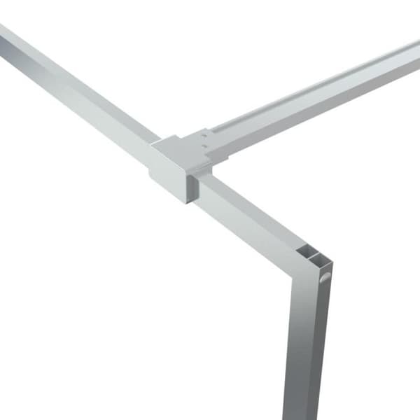 152117 vidaXL Duschvägg Silver 100x195 cm Transparent ESG Glas