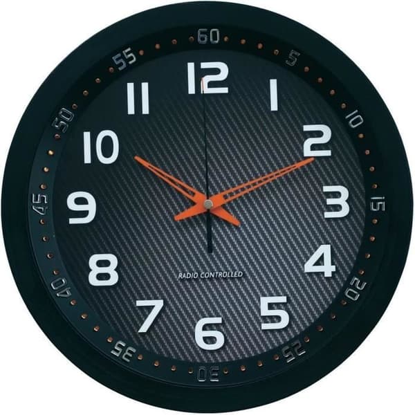 Väggklocka - TECHNO LINE - WT 8972 - Radiostyrd - 30 cm - Svart