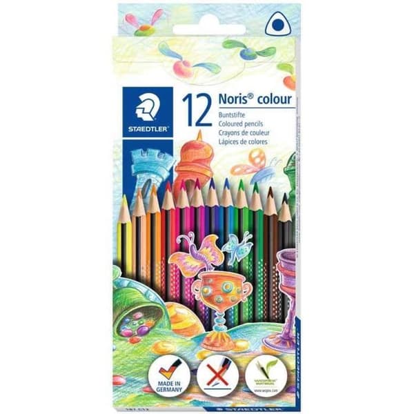 Färgpennor - STAEDTLER - Noris färg - Etui av 12 - Triangulär - Brudsäker