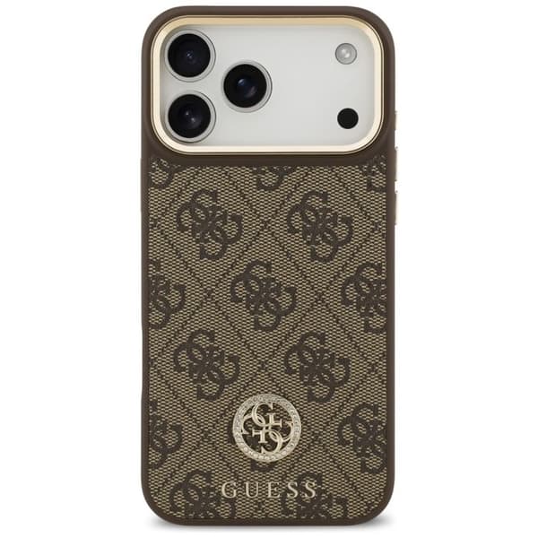 Guess Hardcase 4G Strass Logo MagSafe för iPhone 17 Pro Max - Brun