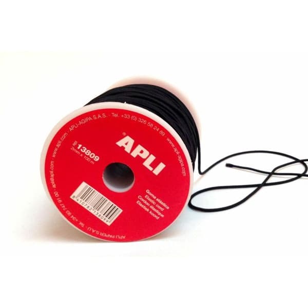 Apli Agipa - Spole med elastisk tråd Ø 2 mm Svart 100 m