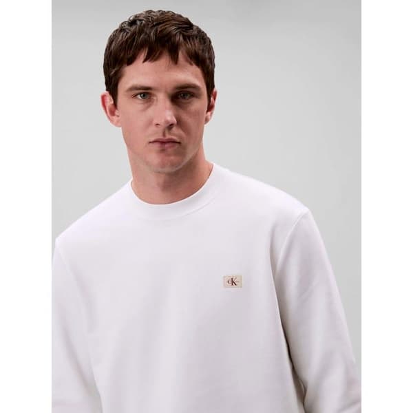 Sweatshirt Vit Herr Calvin Klein Jeans Badge Terry