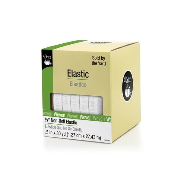 Elastisk - DRITZ - 9405W - 1/2" x 30 Yd - Polyester och gummi - Maskintvättbar