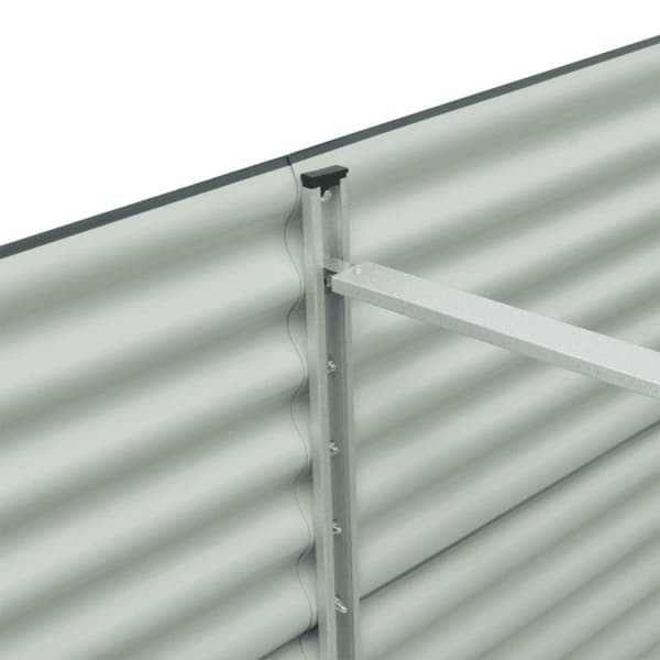 Jardinière - vidaXL - 240x80x81 cm - Galvaniserat stål - Grå - Rektangulär