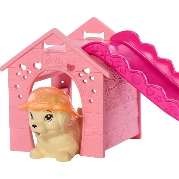 Barbie - Poolset med valpar och docka