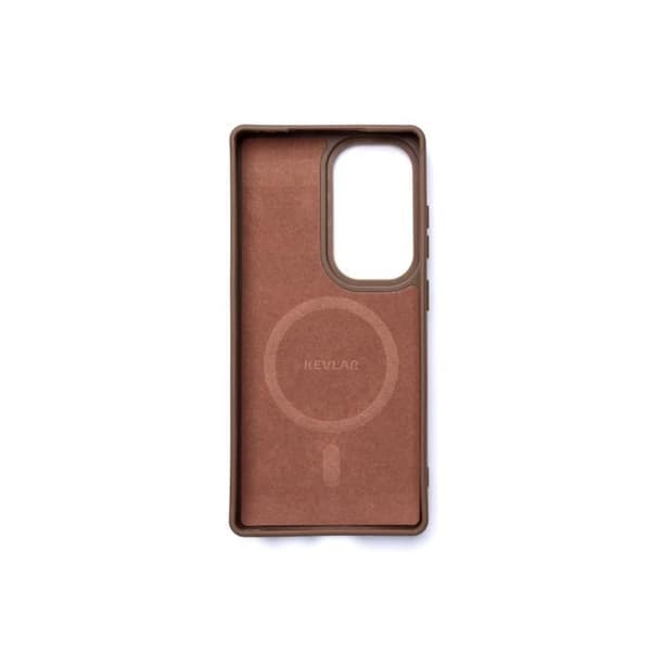 Coque - WOZINSKY - Samsung Galaxy S25 - Imiterad kolfiber - MagSafe - Brun