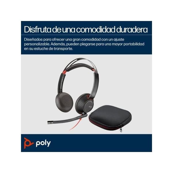 HP Poly Blackwire 5220 Stereo USB-C-headset +3,5 mm kontakt +USB-C/A-adapter