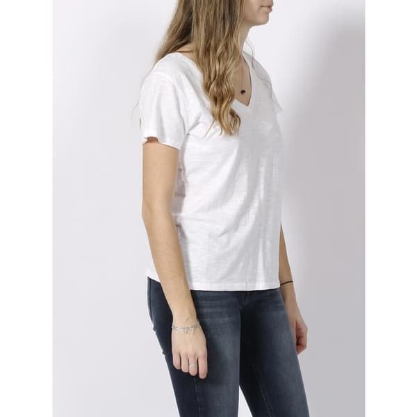 T-shirt med kort ärm Studios slub v-ringad tee optic - Superdry