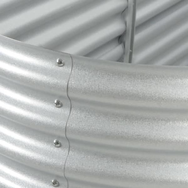Planteringskärl - vidaXL - 240x80x44 cm - Galvaniserat stål - Silver - Rektangulär
