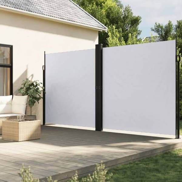 vidaXL Vikbart sidotak i vitt 200x1000 cm 4004766