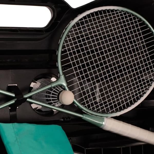 Bärbar badmintonset - SOFTEE - Bärbar - 2 racketar - Nät 285 cm - Förvaringsväska