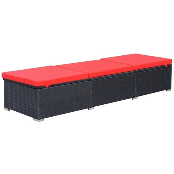 vidaXL Solstol med Kudde Poly Rattan Svart