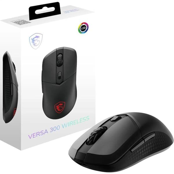 Trådlös Bluetooth/2,4 GHz/USB-spelmus - MSI VERSA 300 Wireless - Svart