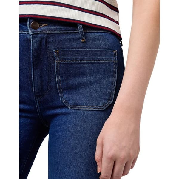 Wrangler jeans dam flare mörk tvätt - Utsvängd passform, blå