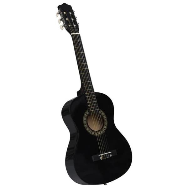 vidaXL klassisk gitarrset för nybörjare 8 st Svart 1/2 34"