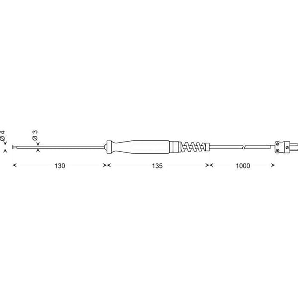 Greisinger GOF130CU Yttersensor -65 till 500 °C sensor K
