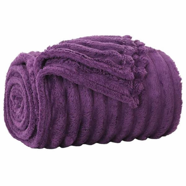 Täckning - VIDAXL - Pläd - Lila - 150 x 130 cm - Polyesterfleece