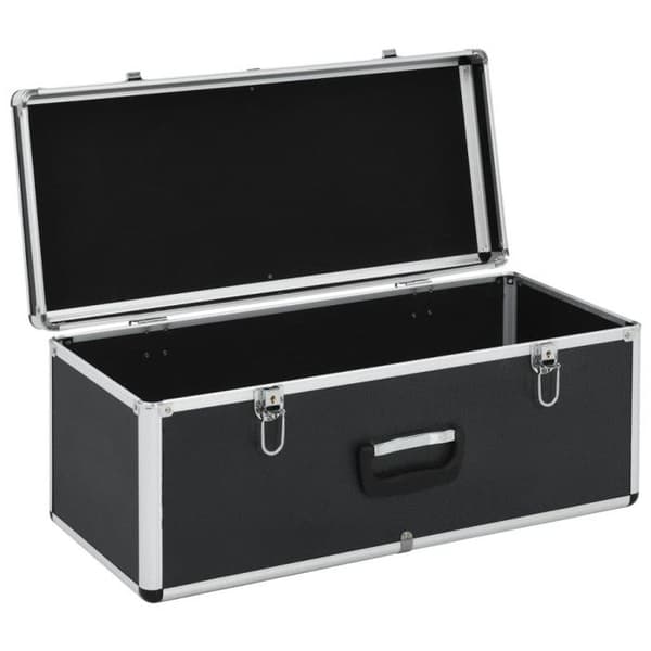 vidaXL Förvaringsboxar 2 st Svart Aluminium