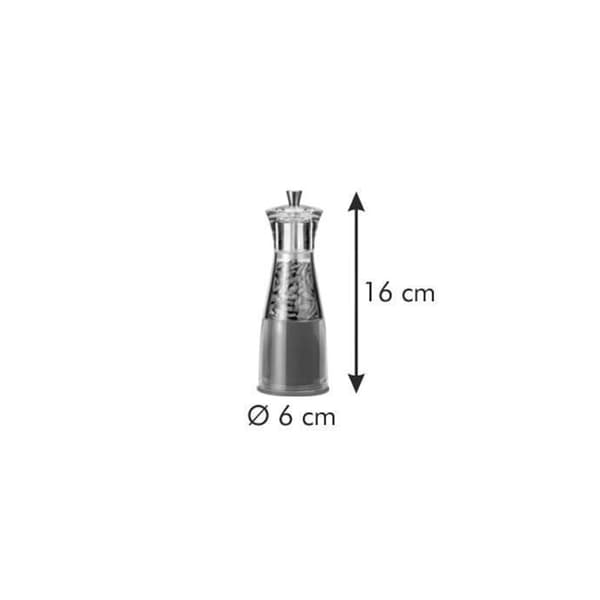 Tescoma 658212, Pepparkvarn, Glas, Rostfritt stål, Transparent, 160 mm
