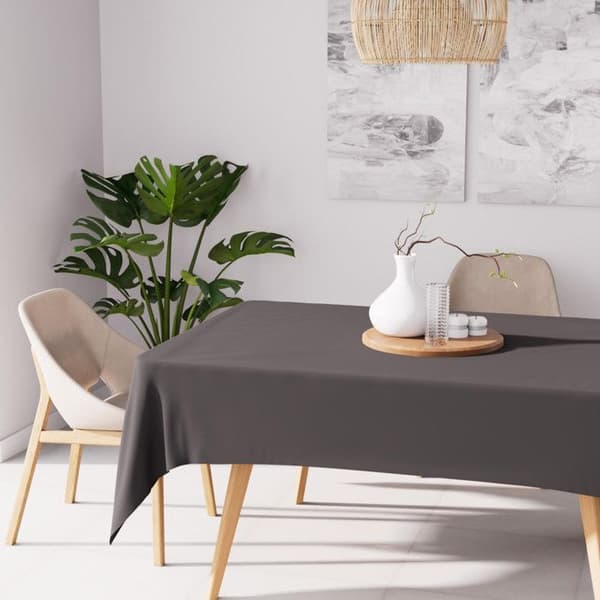 Rektangulär fläckbeständig duk 140x300 cm ALIX anthracit, av Soleil d'Ocre