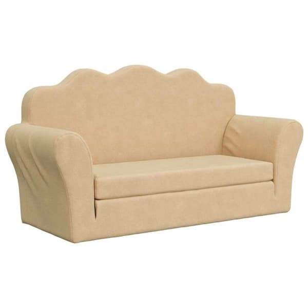 Barnsängsoffa 2 platser kräm mjuk plysch