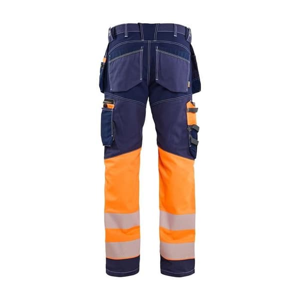 Högsynlig stretch arbetsbyxa med flyttbara fickor Blaklader