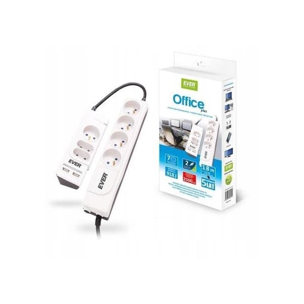 Multiprise - EVER - Ever Office Plus - 7 utgångar CA - 918 J - Vit