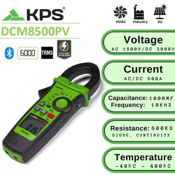 TRMS amperetång med Bluetooth för solenergiapplikationer - KPS
