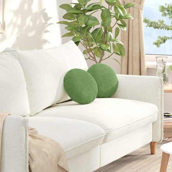 vidaXL Sittkuddar 2 st Ljusgrön Ø30 x 13 cm Sammet 42014103
