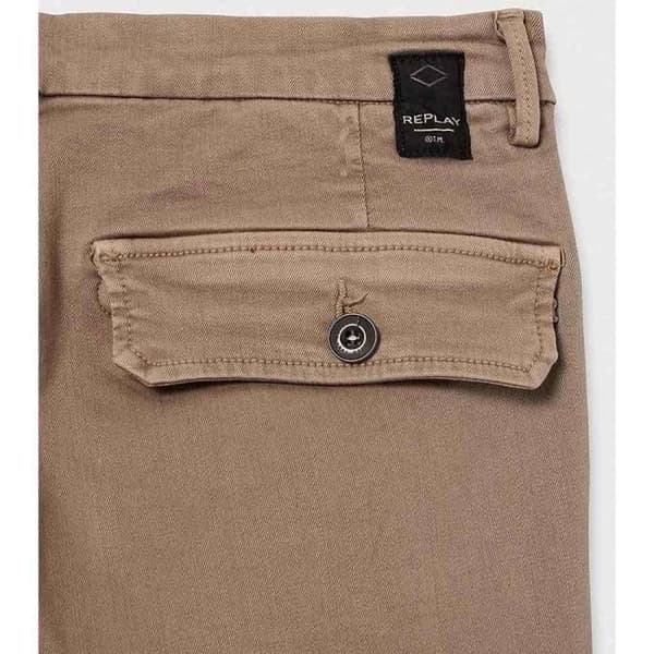 Replay Hyperflex Stretch Cargo Byxor för män - Brun - Sand - Cargo Fit - Herr - Vuxen