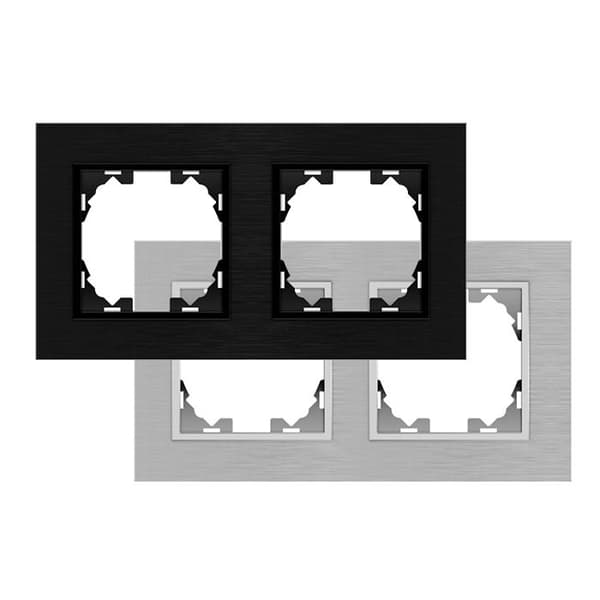 Aluminiumram för 2 moduler - FL Grå - Ledme - FL-49-G