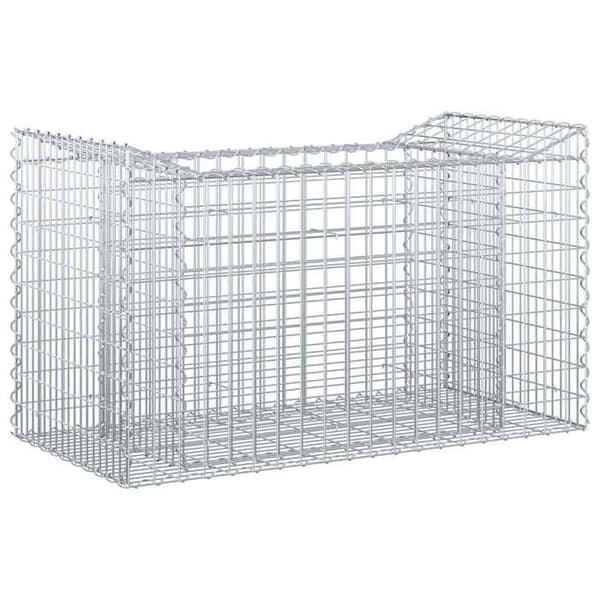 vidaXL Hög säng gabion Silver 42033296