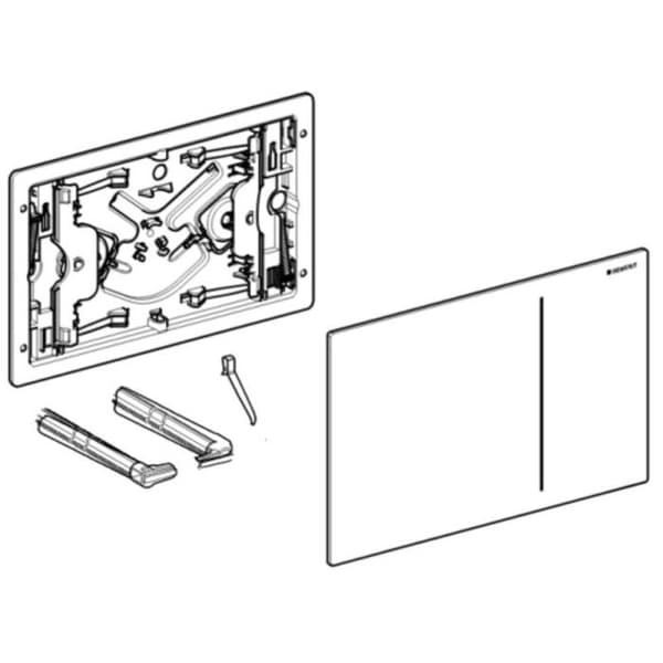 Geberit Sigma 70 infälld toalettkontrollpanel, dubbel touch, vit