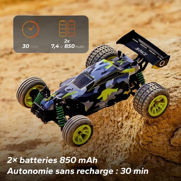 Fjärrstyrd bil - OVERMAX - X-Pace - 45 km/h - LED-belysning - Autonomi 30 min