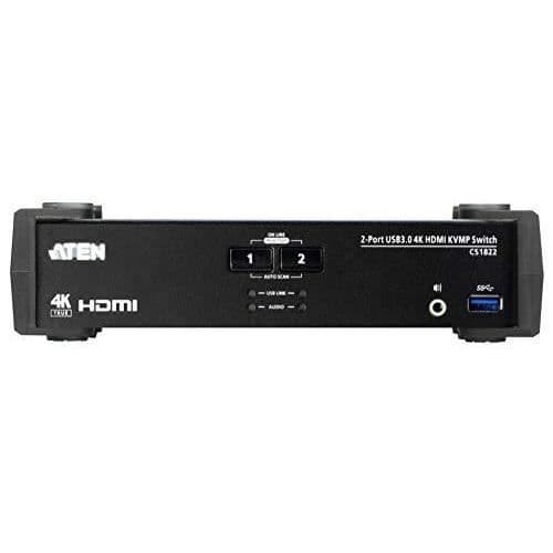 KVM-switch - ATEN - CS1822 - 2 portar - USB 3.0 - HDMI - Svart