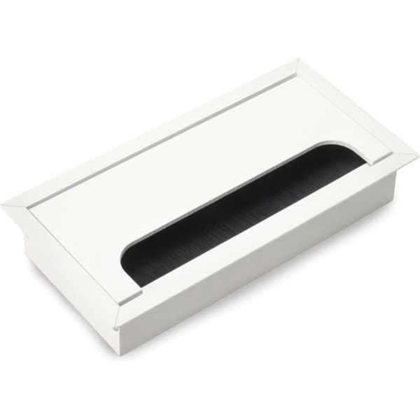 Emuca Kabelgenomförningar Set om 5 Rektangulära 160x80mm Aluminium Vit
