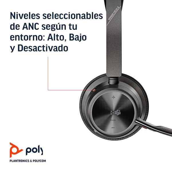 Headset - Poly - VFOCUS2-M - Trådlöst - Stereo - Integrerad mikrofon