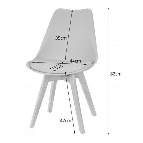 KOMODEE Chaise MARCARIA grå x 1 49x82x43 cm