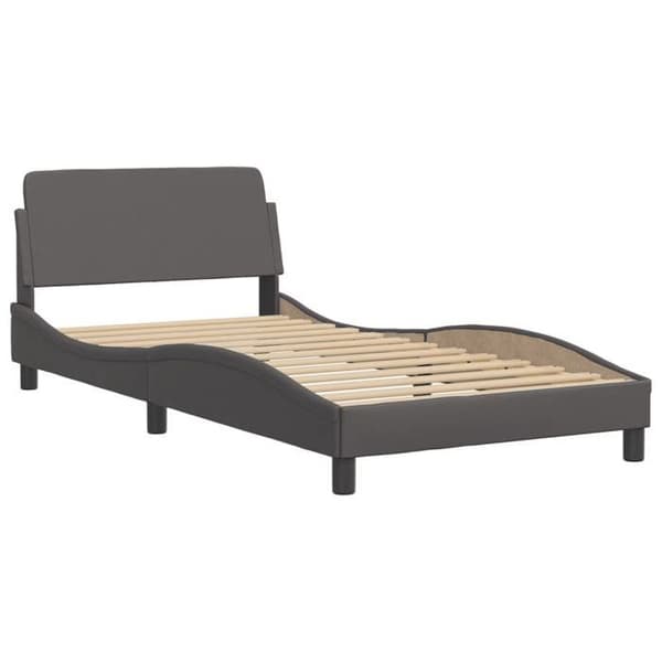 vidaXL Dover sängram grå 100x200 cm konstläder 373141