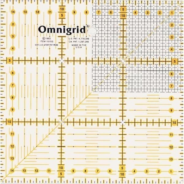 Universell Patchwork-regel - PRYM - 15x15 cm - Centimeter-skala