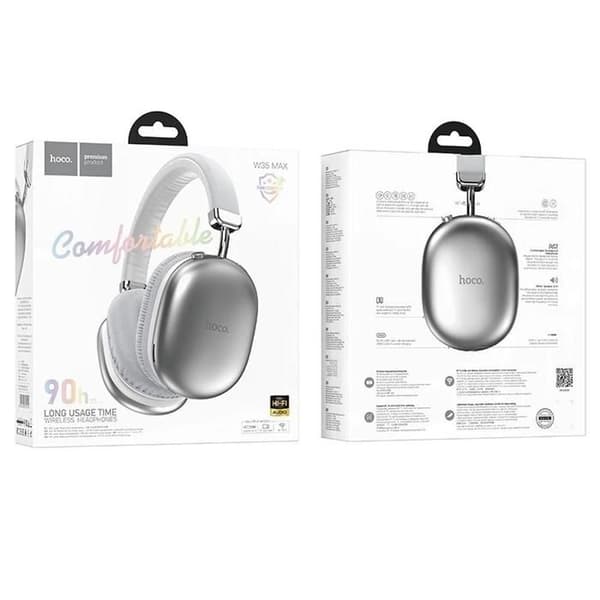 Bluetooth-hörlurar - HOCO - W35 Max - Silver - Fällbar - 90h batteritid