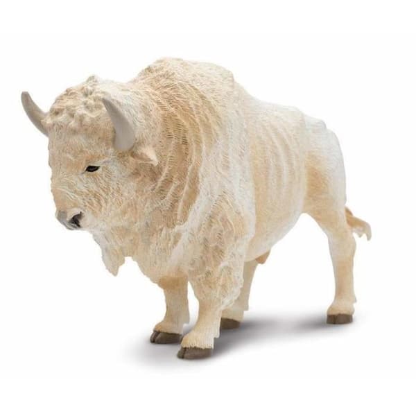 Figurin - Safari - Vit buffel - 12,75 cm - Giftfri - För barn och samlare