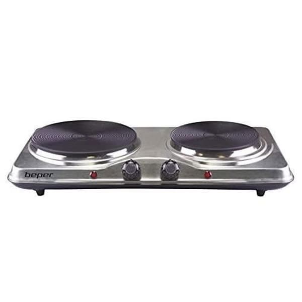 Elektrisk Spisplatta - BEPER - 90.825 - Silver - 1000 W - Dubbel Platta
