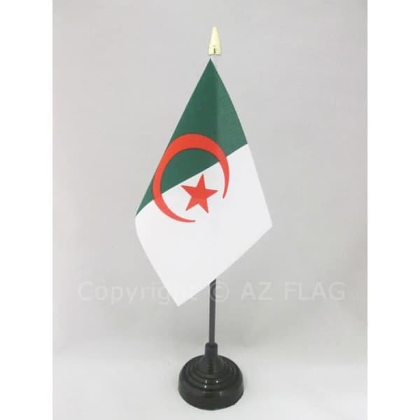 Algeriet bordsflagga 15x10cm - Algerisk guldspets
