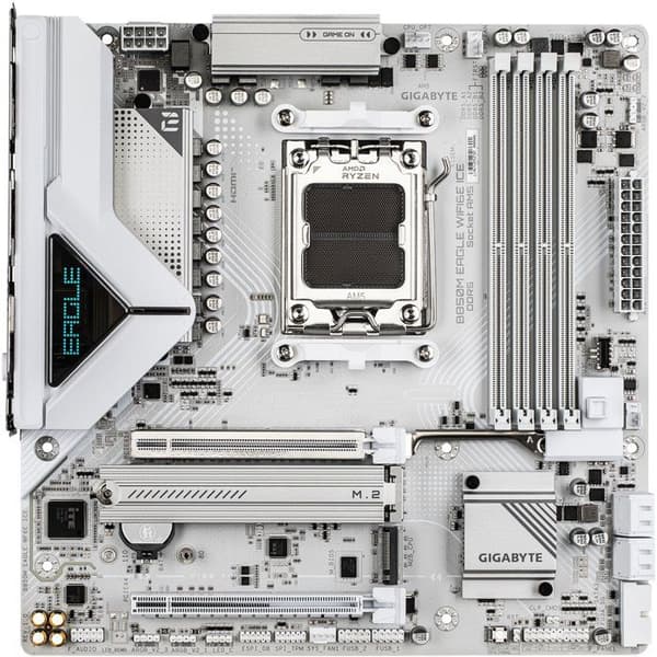 Moderkort - GIGABYTE - B850M EAGLE WF6E ICE - Format Micro-ATX - Chipset AMD B850 - DDR5 & PCIe 5.0 - WiFi 6E