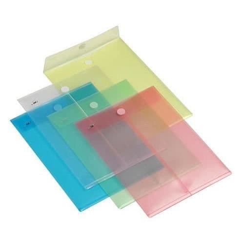HF2 Dokumentpärm A4 med kardborre – 10-pack, transparent polypropen, stående, vit