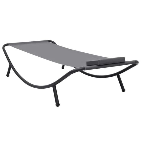 vidaXL Trädgårdssäng Grå 200x90 cm Stål